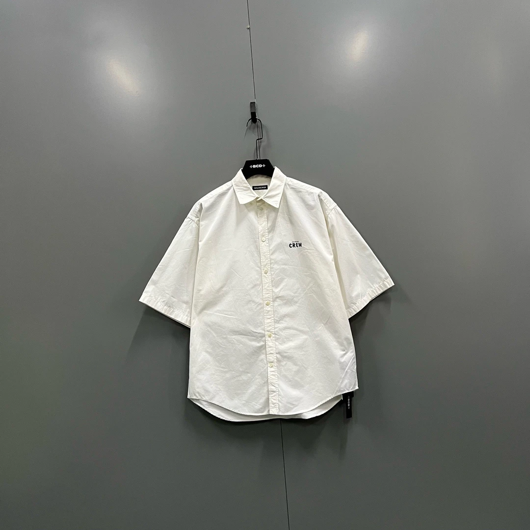 95新 Balenciaga/巴黎世家 （ll）字母CREW短袖衬衫37码/95新016810