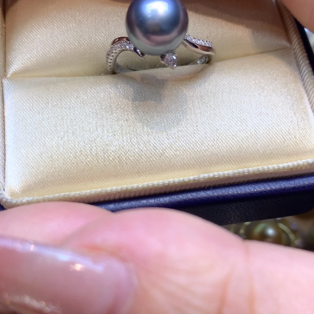 银S925镶嵌戒指海水珍珠