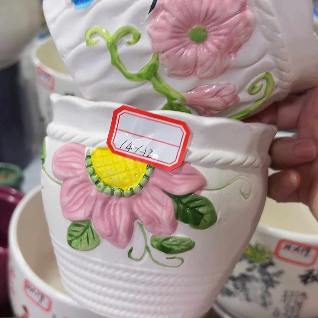 外贸尾单陶瓷花盆凑10米包邮