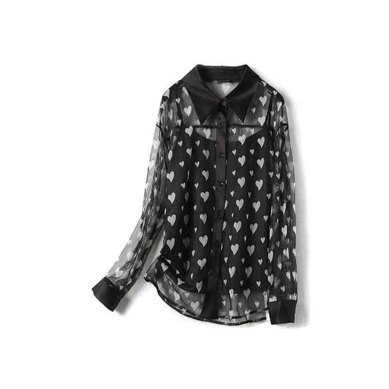 9582【依系列】吊带网纱衬衫3H111006D