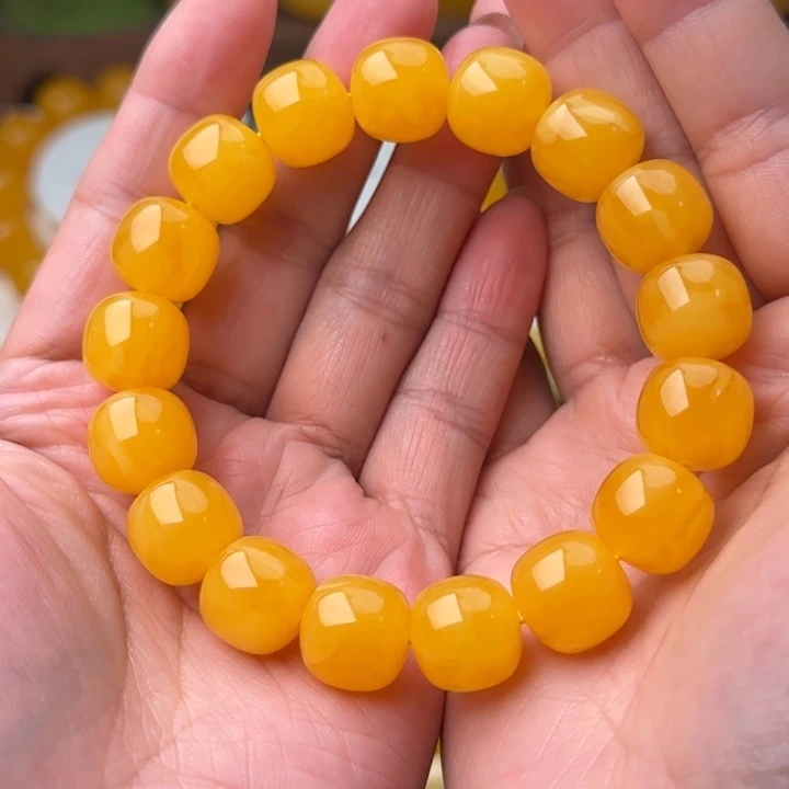 琥珀未镶嵌颈饰焦皮同料浓蜡橘色14