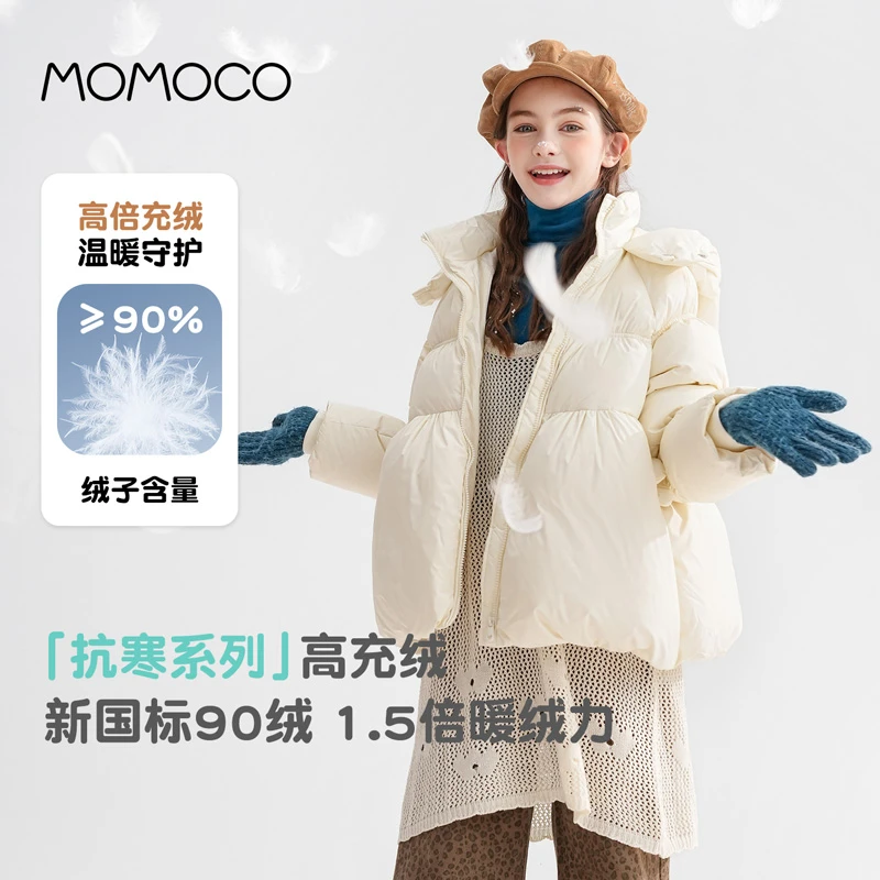 MOMOCO冬季女童时尚甜美羽绒外套90鸭绒保暖甜美外套77830102014