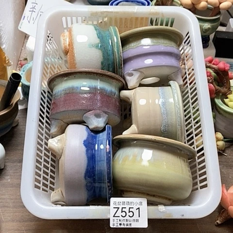 紫砂花盆551微瑕品口径7到8左右