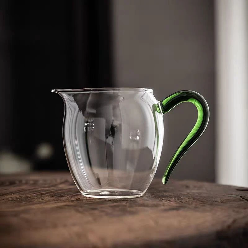 绿把手高玻璃公道杯-D-0056