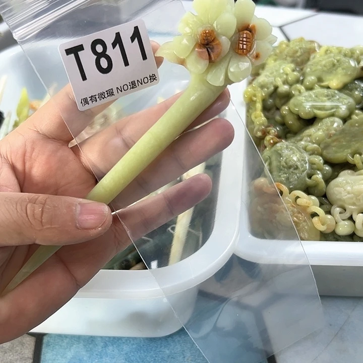 蛇纹石玉发饰合金h****6