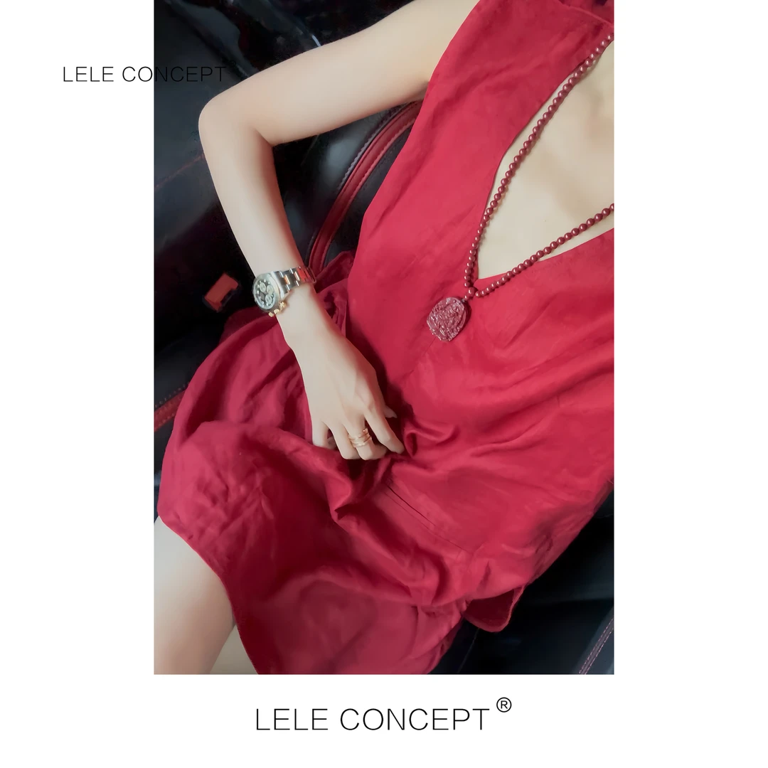 LELE CONCEPT丨「丽」都市极简休闲风V领麻套装T0161