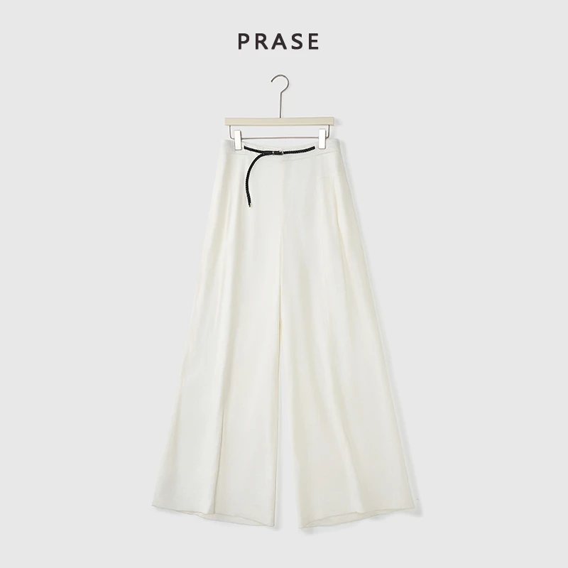 PRASE·杨杨【春野】微胖轻奢设计夏时尚气质百搭亚麻直筒裤PR504S13