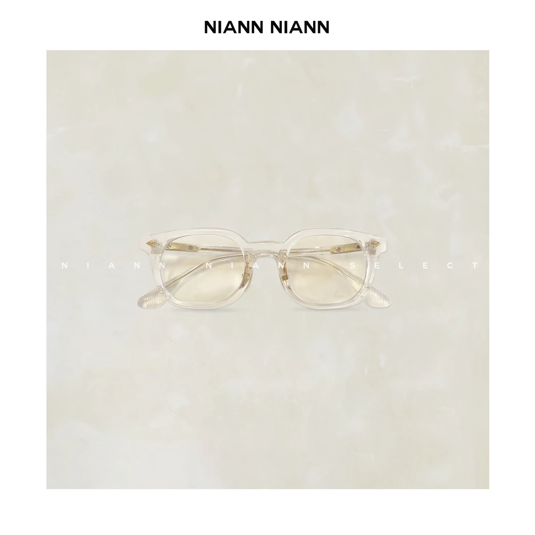 NiannNiann 意大利进口醋酸复古简约时尚搭配透明眼镜15795