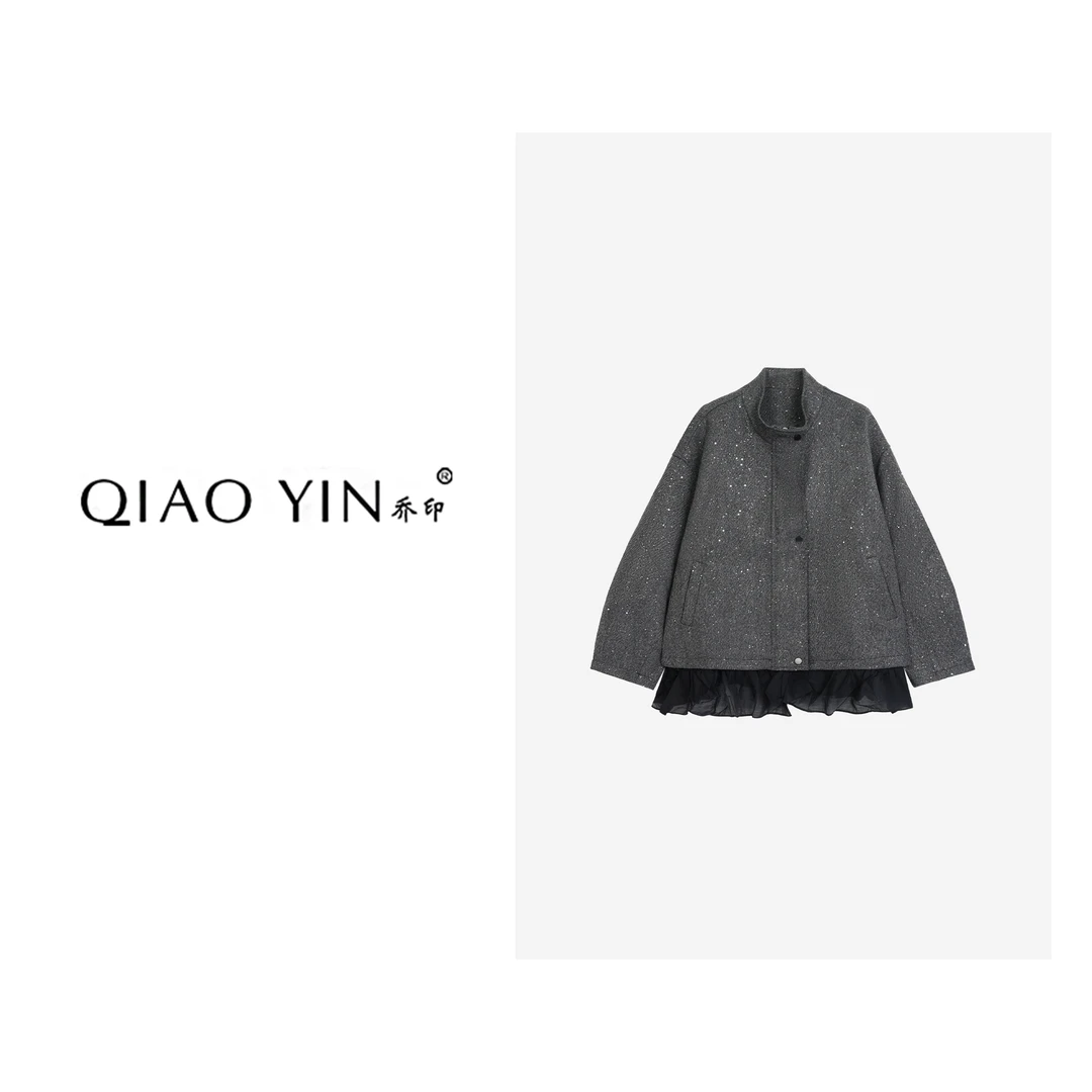 QIAO YIN"外套“时尚百搭气质款休闲秋冬气质外套QY28596