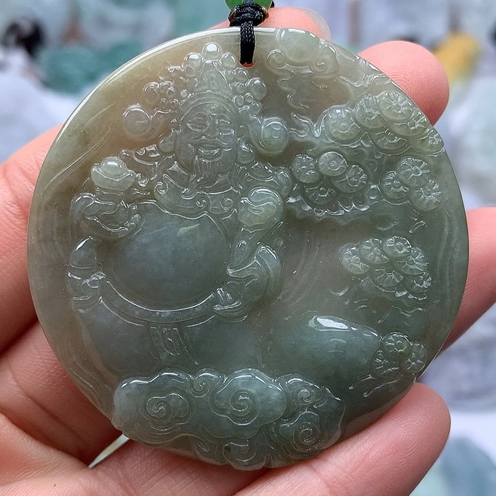 翡翠未镶嵌颈饰财神爷福利