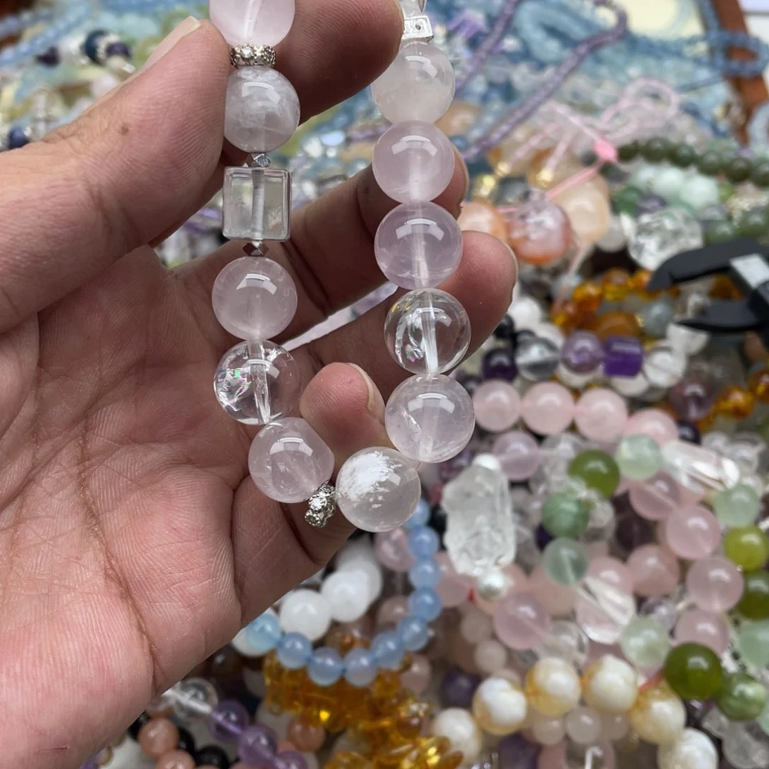 银S925镶嵌手链烟晶