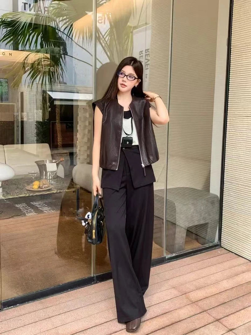 8705秋款时尚皮衣马夹