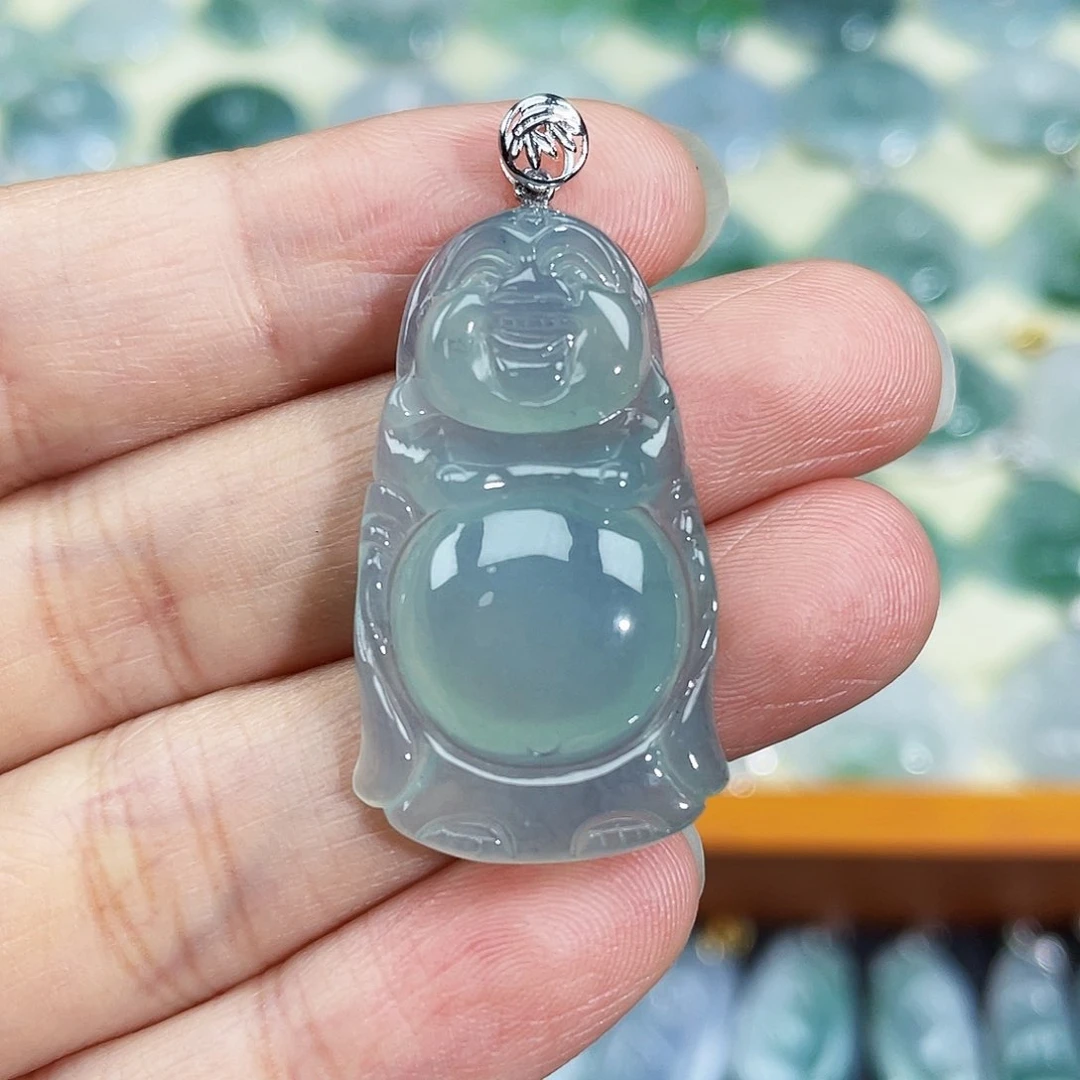 翡翠颈饰18K金镶嵌吊坠