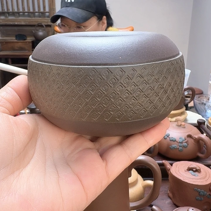 茶壶紫泥全手工制作聚财罐