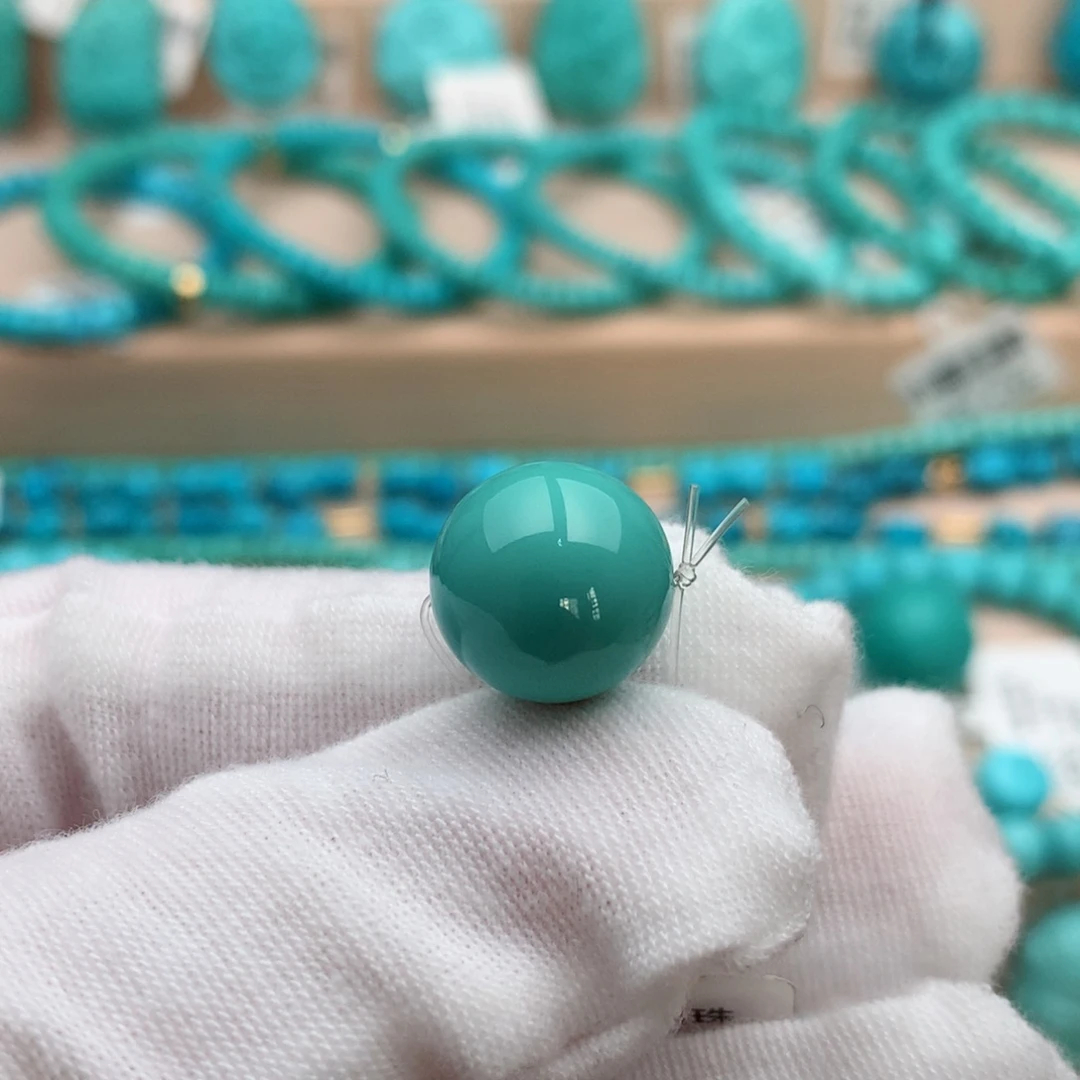 绿松石未镶嵌珠宝奇石12.8mm