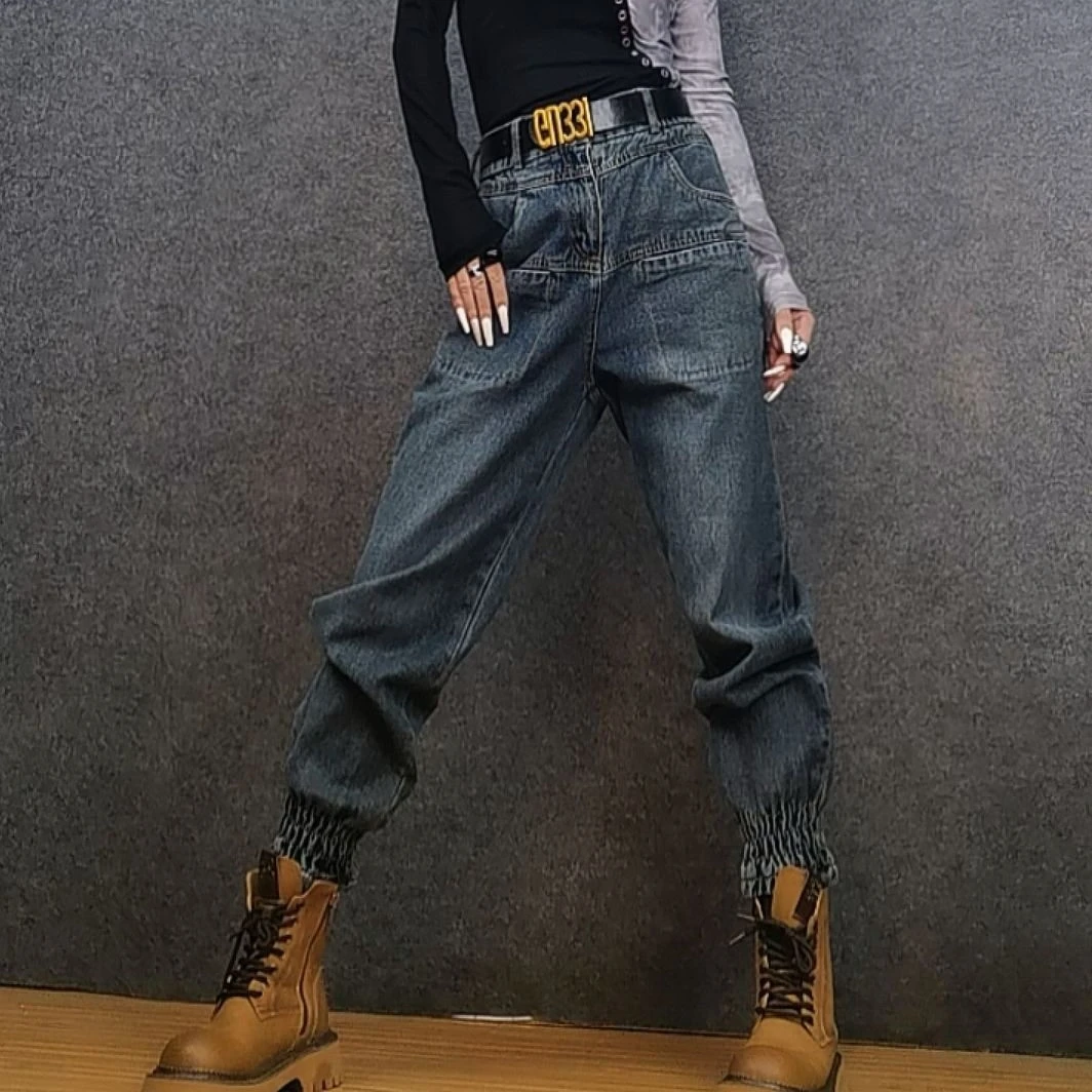 二姐家束口牛仔垮裤