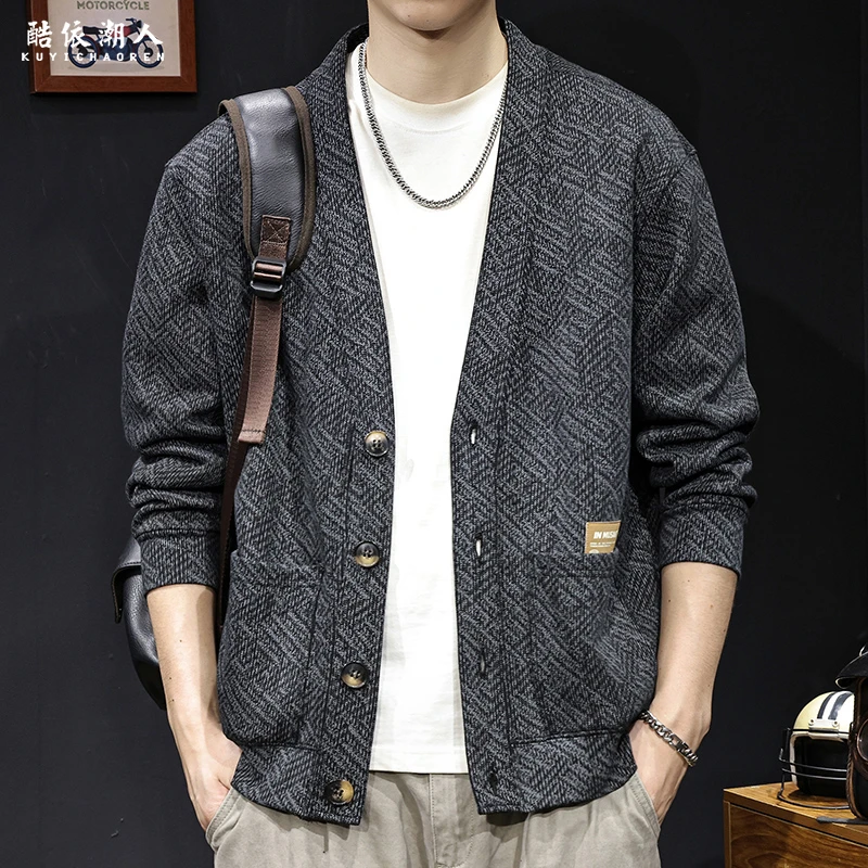 秋季2025新款开衫卫衣男士长袖美式休闲高端潮牌大码外套春秋款