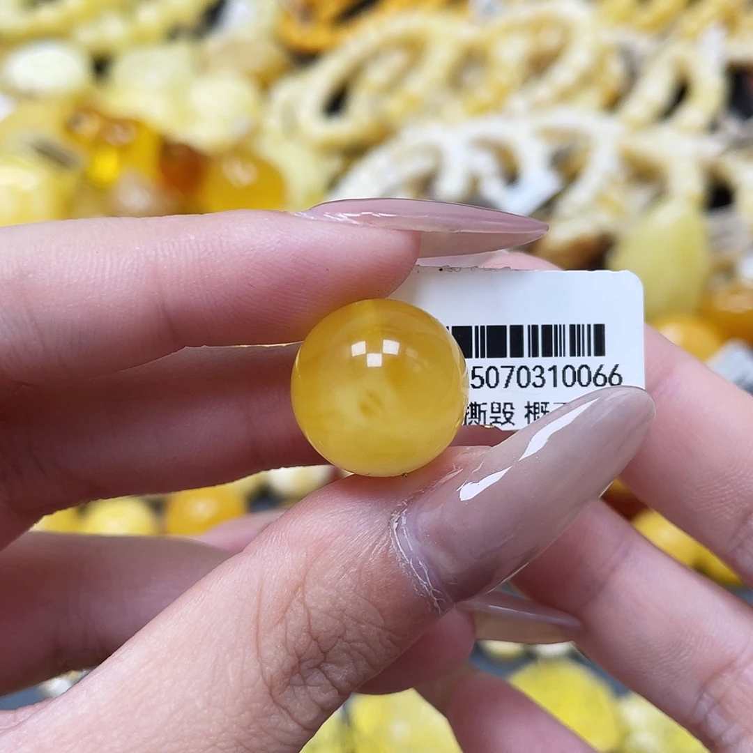 琥珀未镶嵌裸石16.2mm圆珠