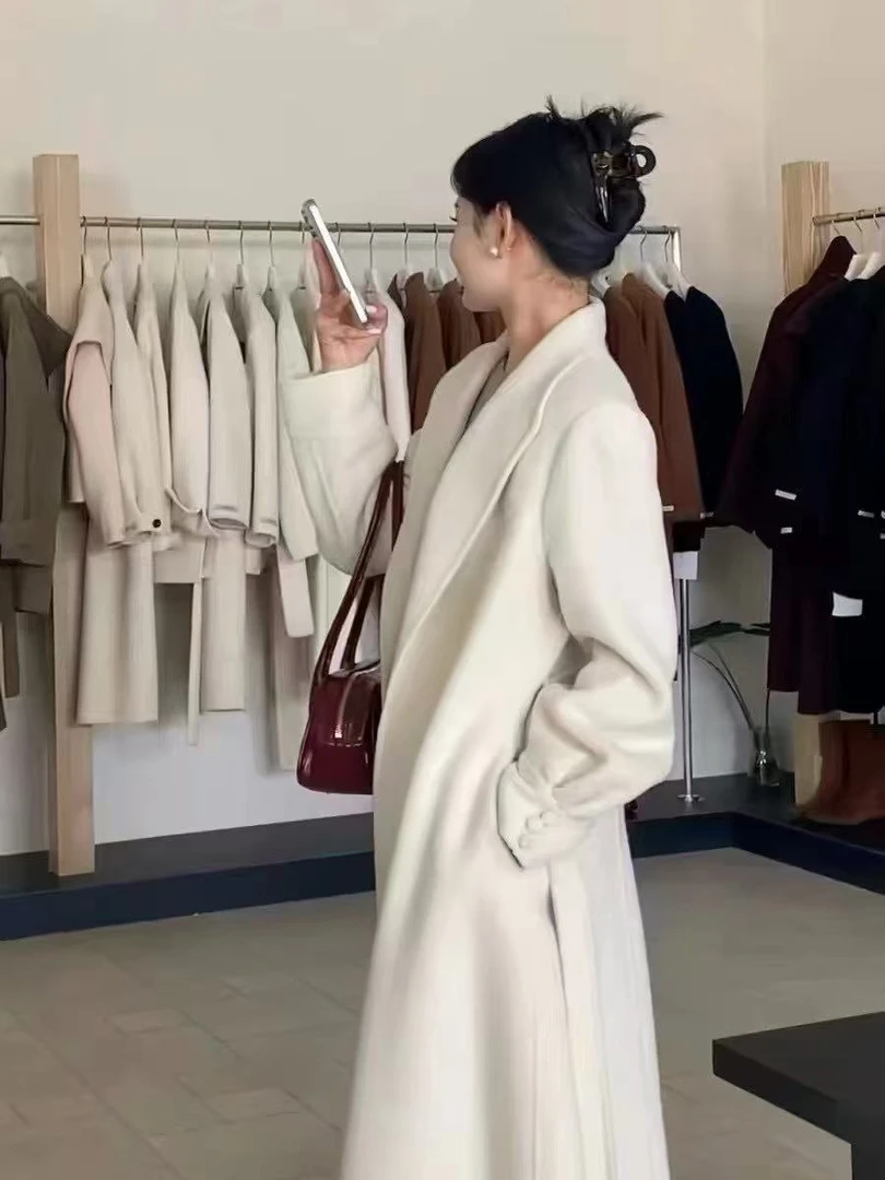 【湉湉专属】法式赫本风双面羊毛大衣时尚优雅羊毛外套#2719