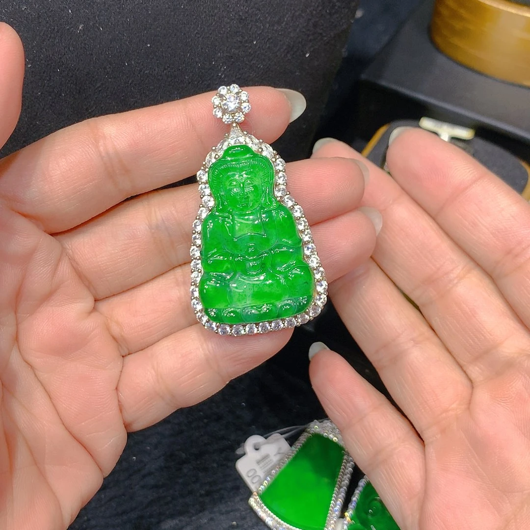 颈饰银S925镶嵌翡翠0085555