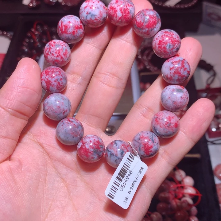 天然辰砂原石手串卡15