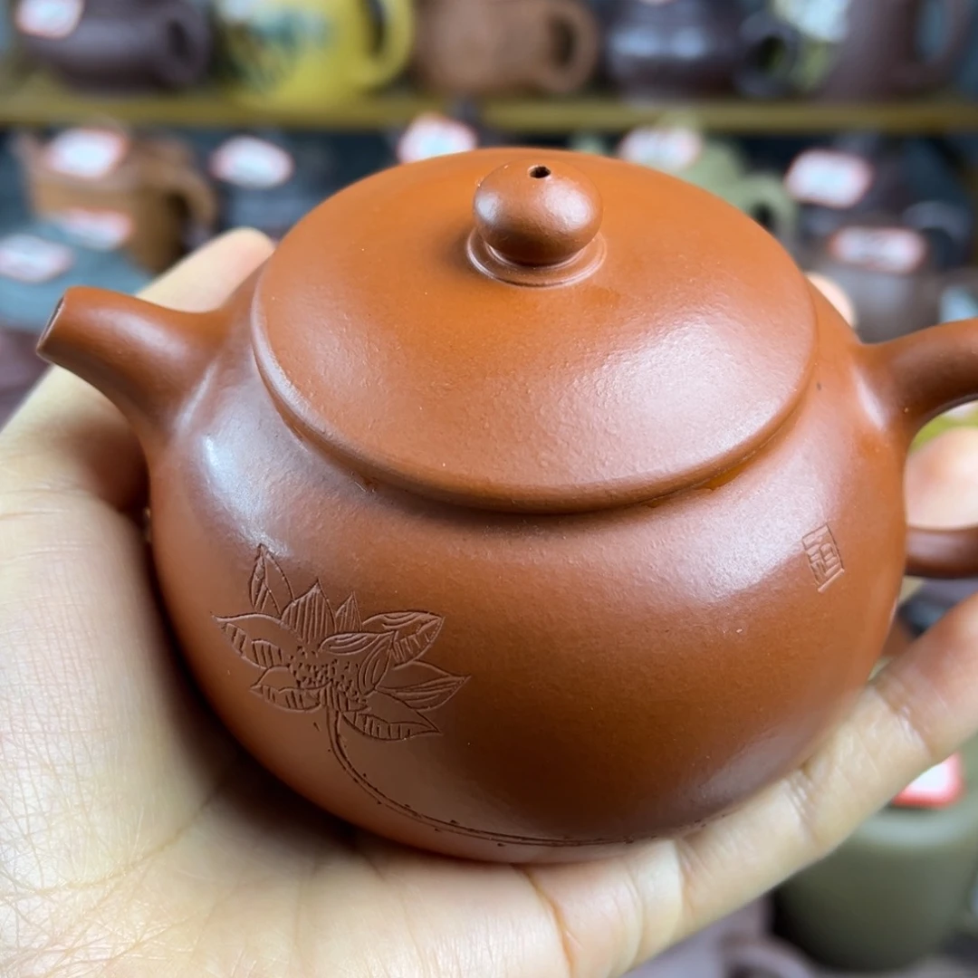 紫砂茶壶宜兴紫砂壶微瑕晃盖花泥