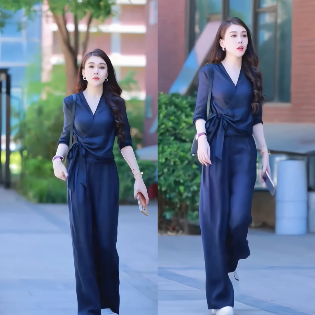 时尚套装中国风休闲风显瘦收腰时尚西装复古赫本风