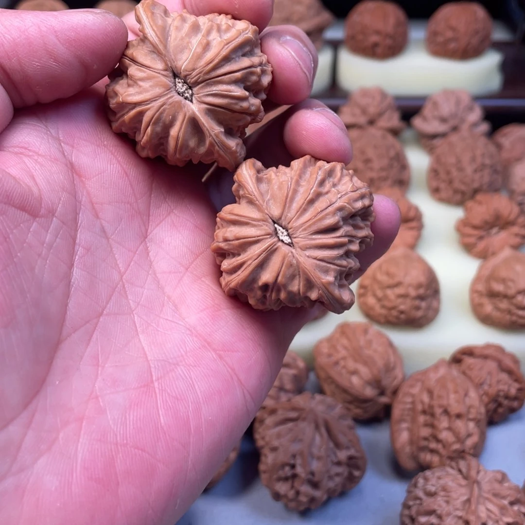 文玩核桃把件小*.磨盘