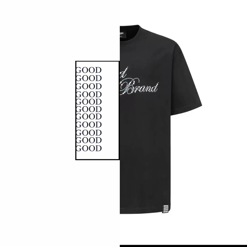 【男女情侣款】GOODBRAND 2025SS花体烫片图钉蓝宝石刺绣休闲百