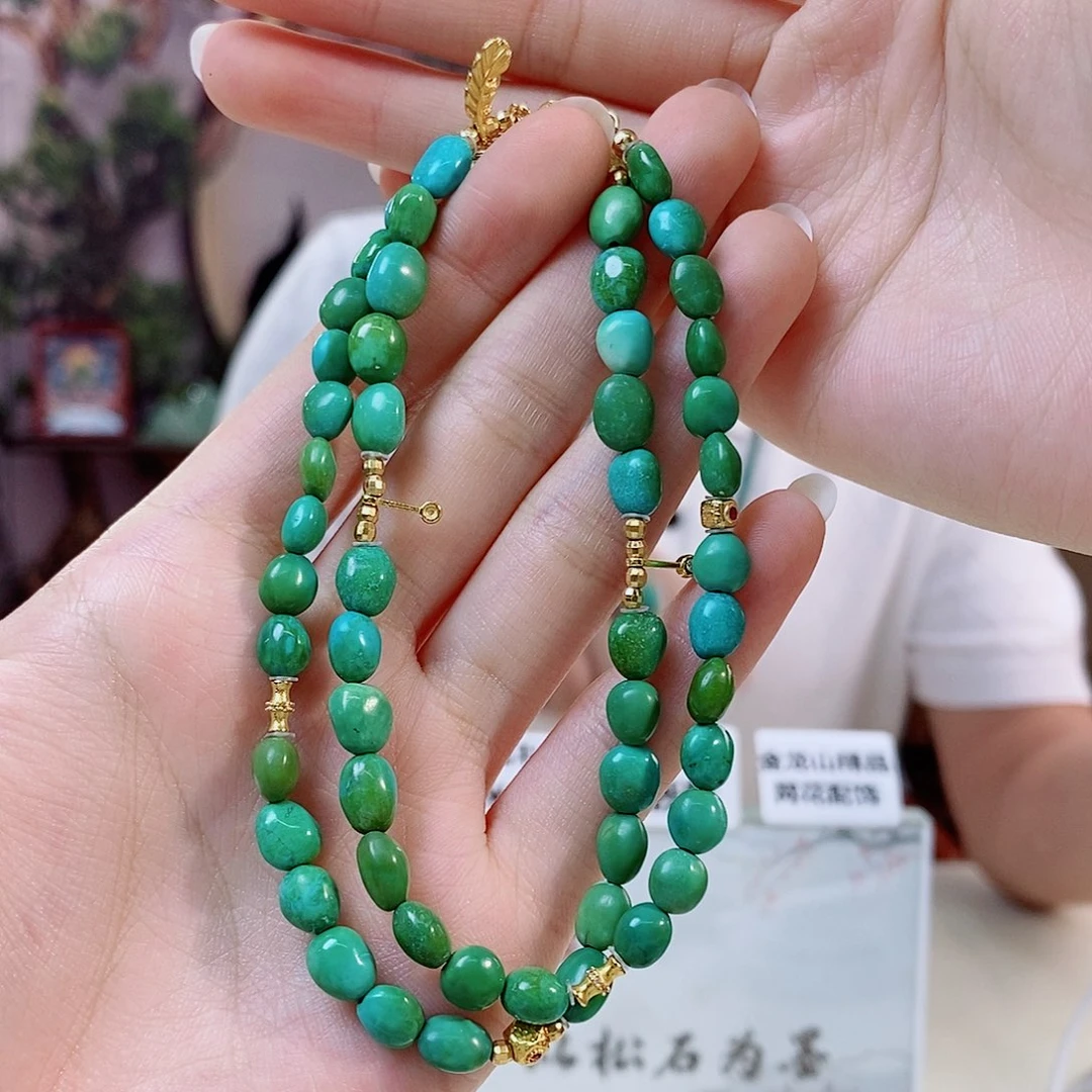 银S925镀金镶嵌绿松石珠宝奇石