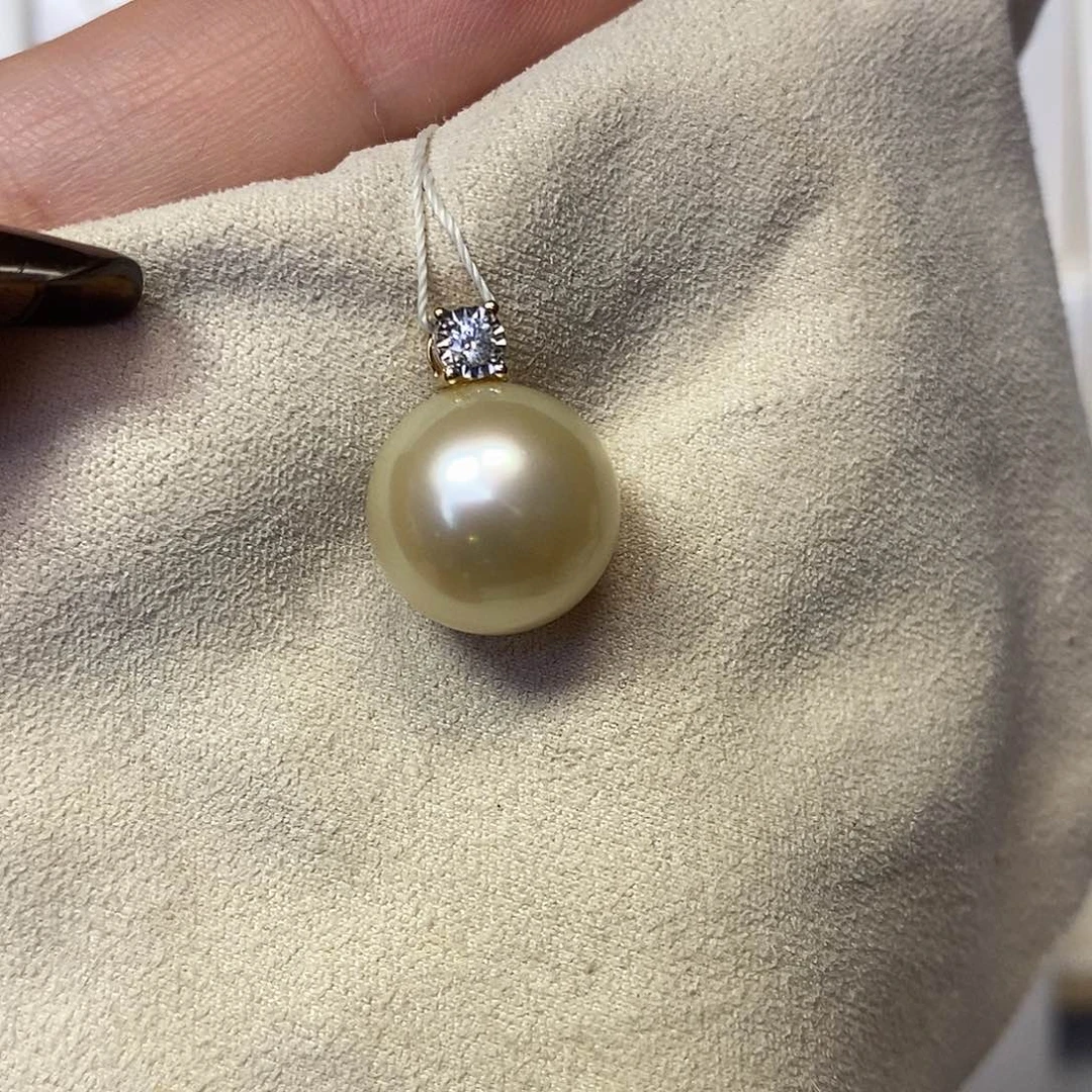 吊坠(不含链)18K金镶嵌海水珍珠