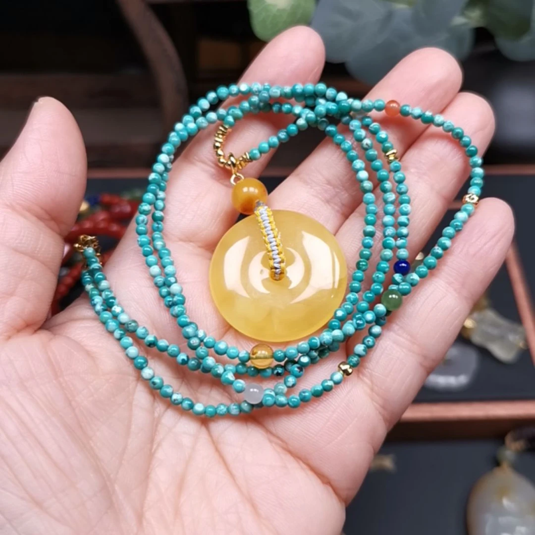 蜜蜡颈饰未镶嵌安*儿