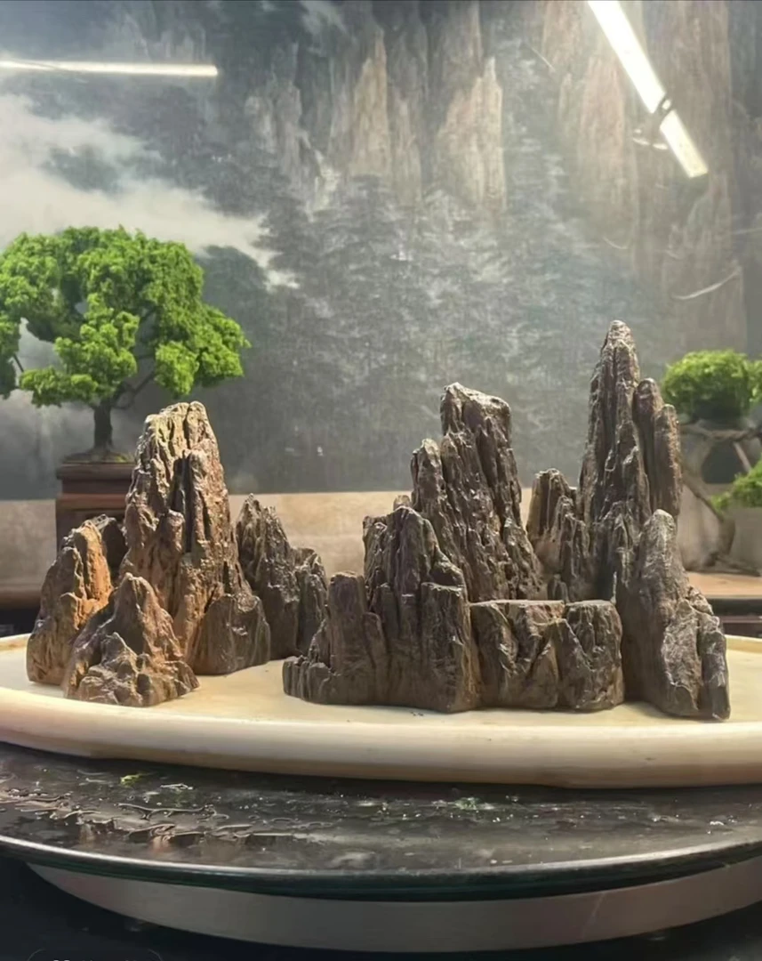 编号3100盆景鱼缸造景石吸水石鱼缸造景摆件假山假山石