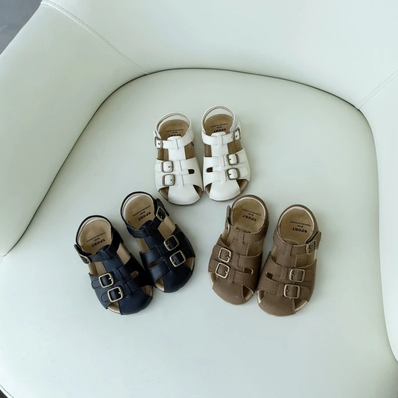 真皮儿童勃肯凉鞋休闲鞋男童鞋子包头女童凉鞋