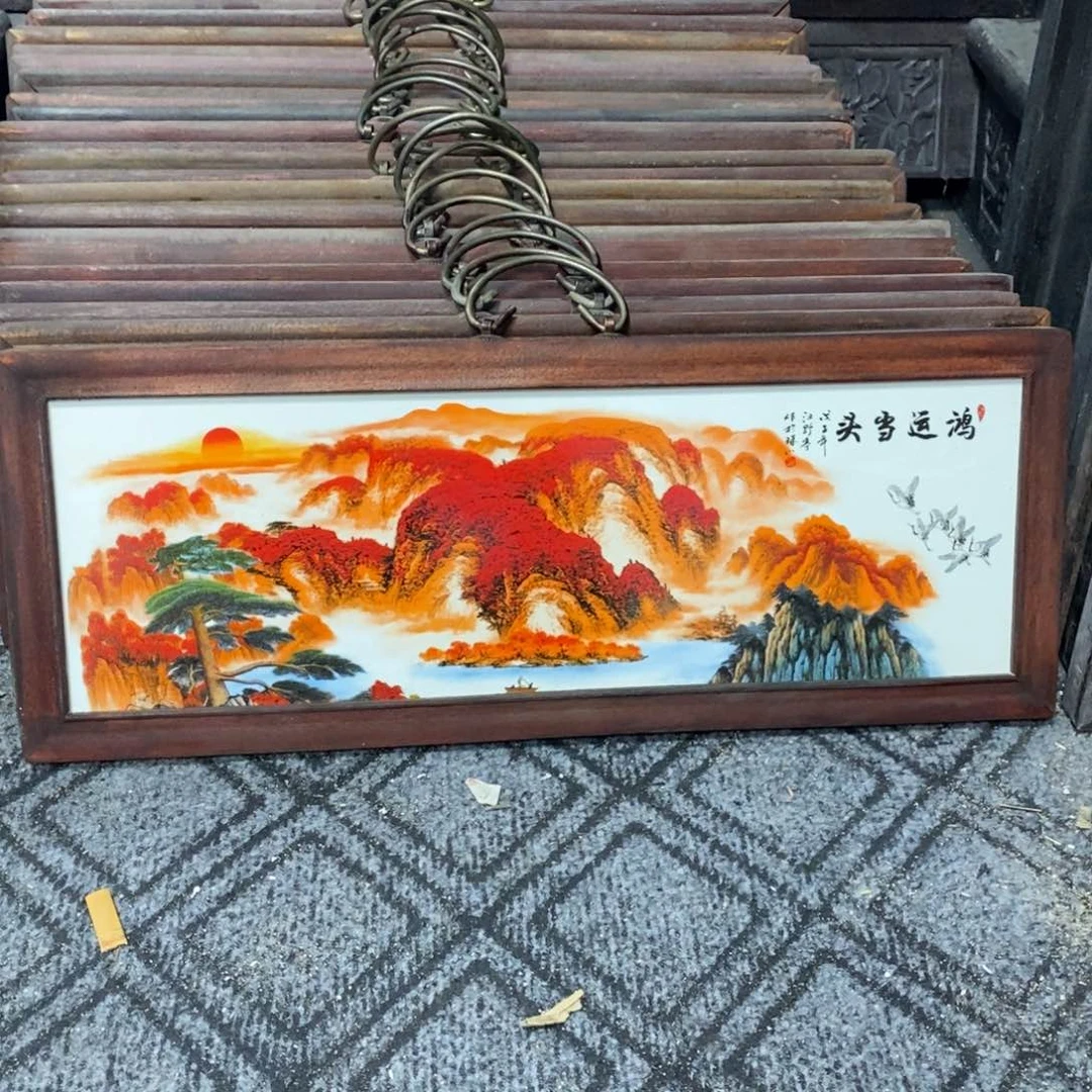 瓷片53*21 景德镇瓷板画柴窑烧制