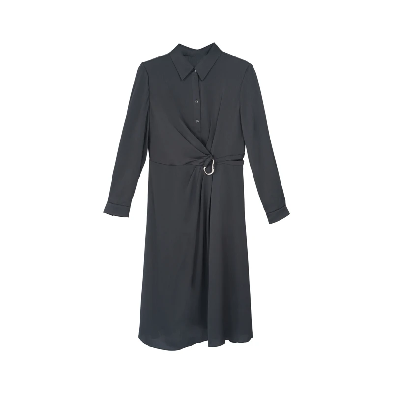 【她翼】春季连衣裙显瘦气质长袖轻奢女士收腰设计师AF2243361408