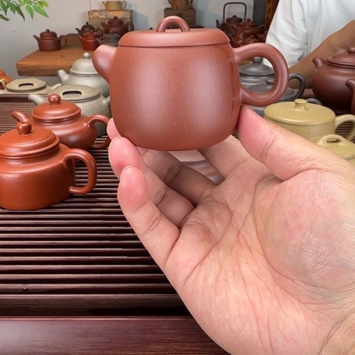 茶壶紫砂宜兴紫130cc半手