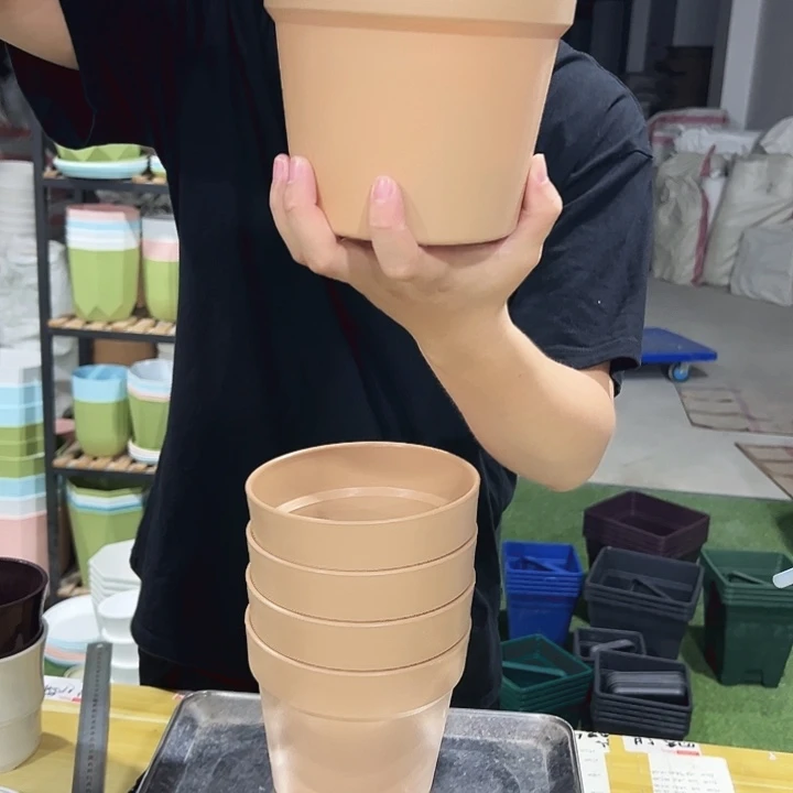 微瑕仿陶口16.5高14卡其色5支无托