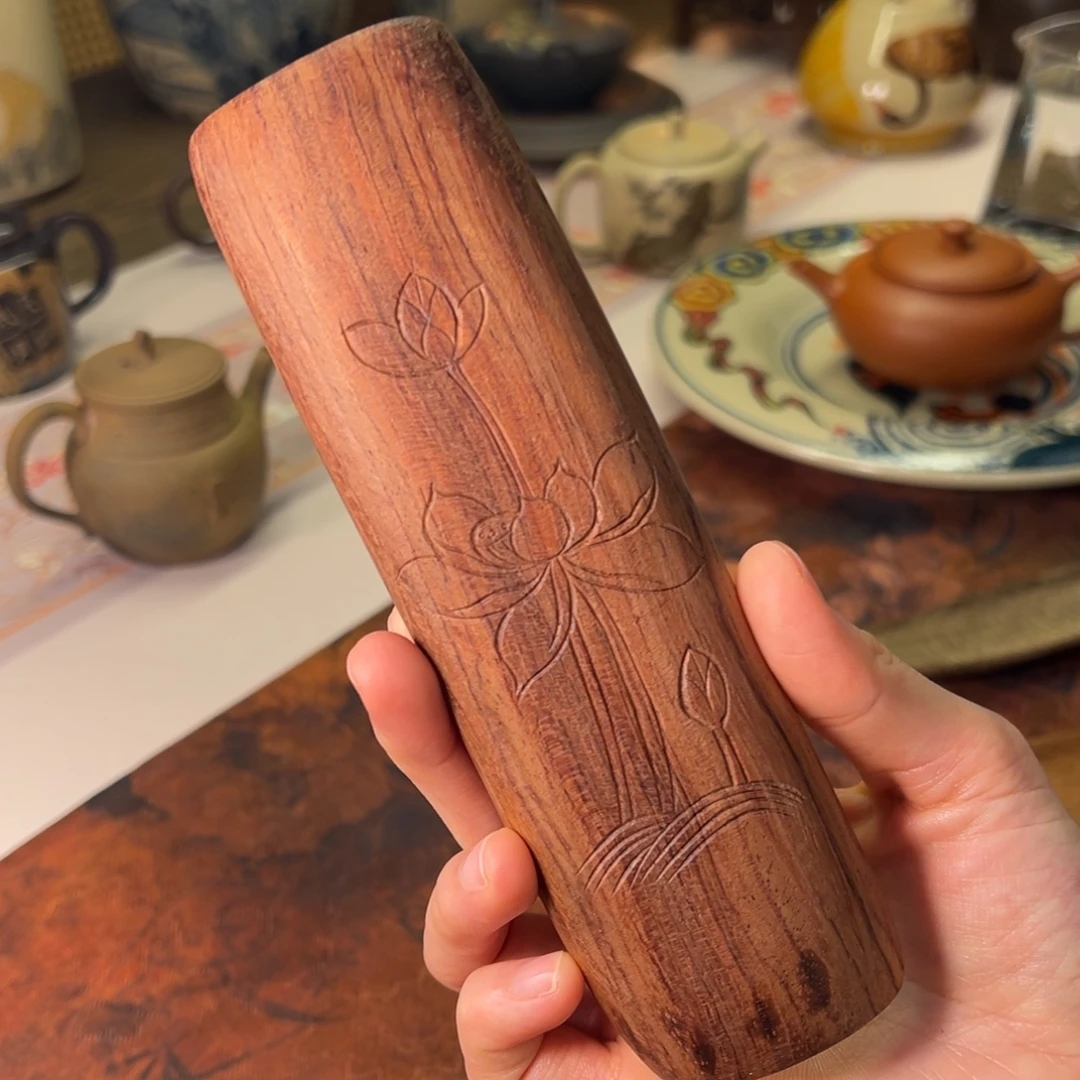 巴西花梨木莲花茶则