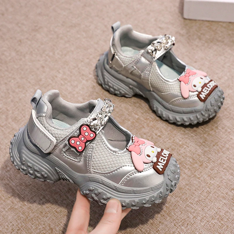 女童鞋子公主鞋2025新款夏季时尚软底儿童运动凉鞋女孩镂空单网鞋