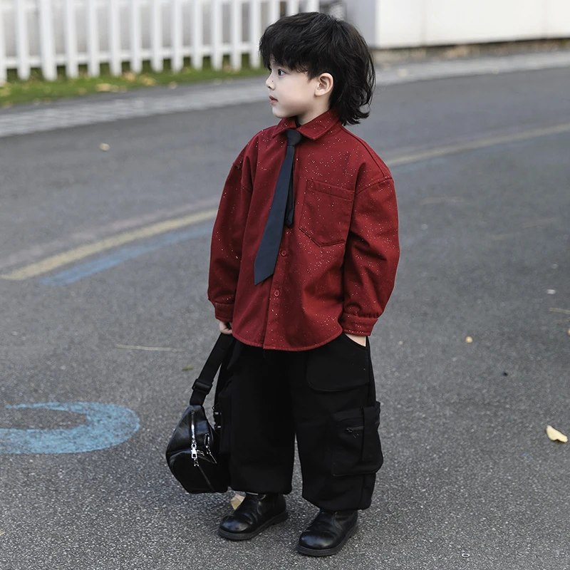 【现货】Jimmy妈童装 bulingbuling 冬季新款儿童细闪亮片加绒衬衫