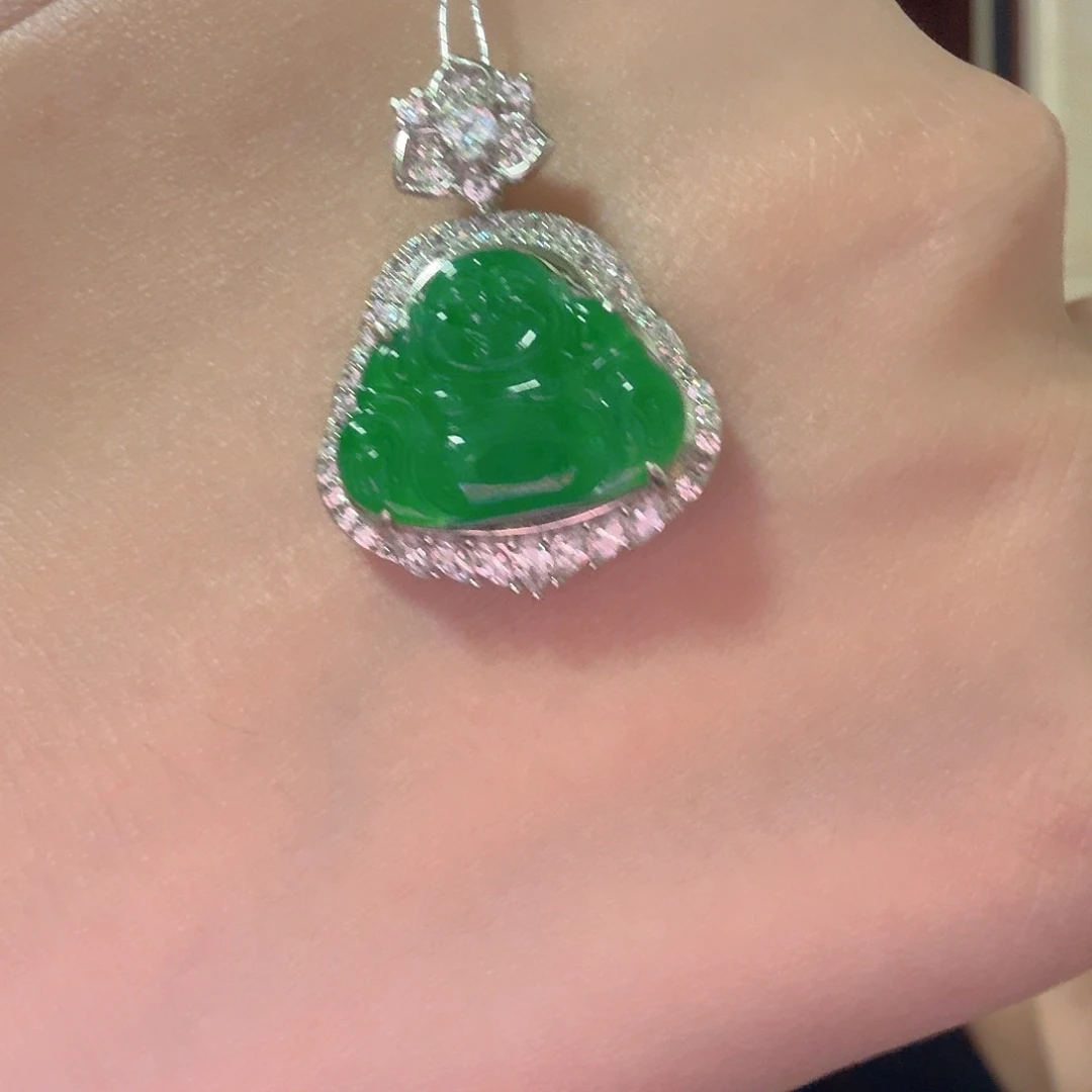 翡翠银S925镶嵌吊坠(不含链)吊坠