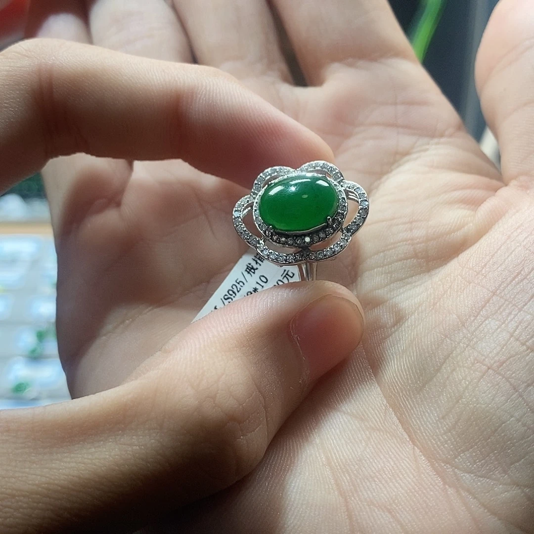 【****翡翠银S925镶嵌颈饰