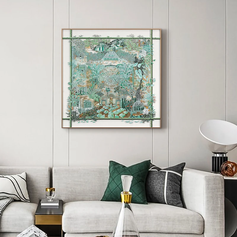 《秘密花园II》80*80CM画皮沙发【不包安装】