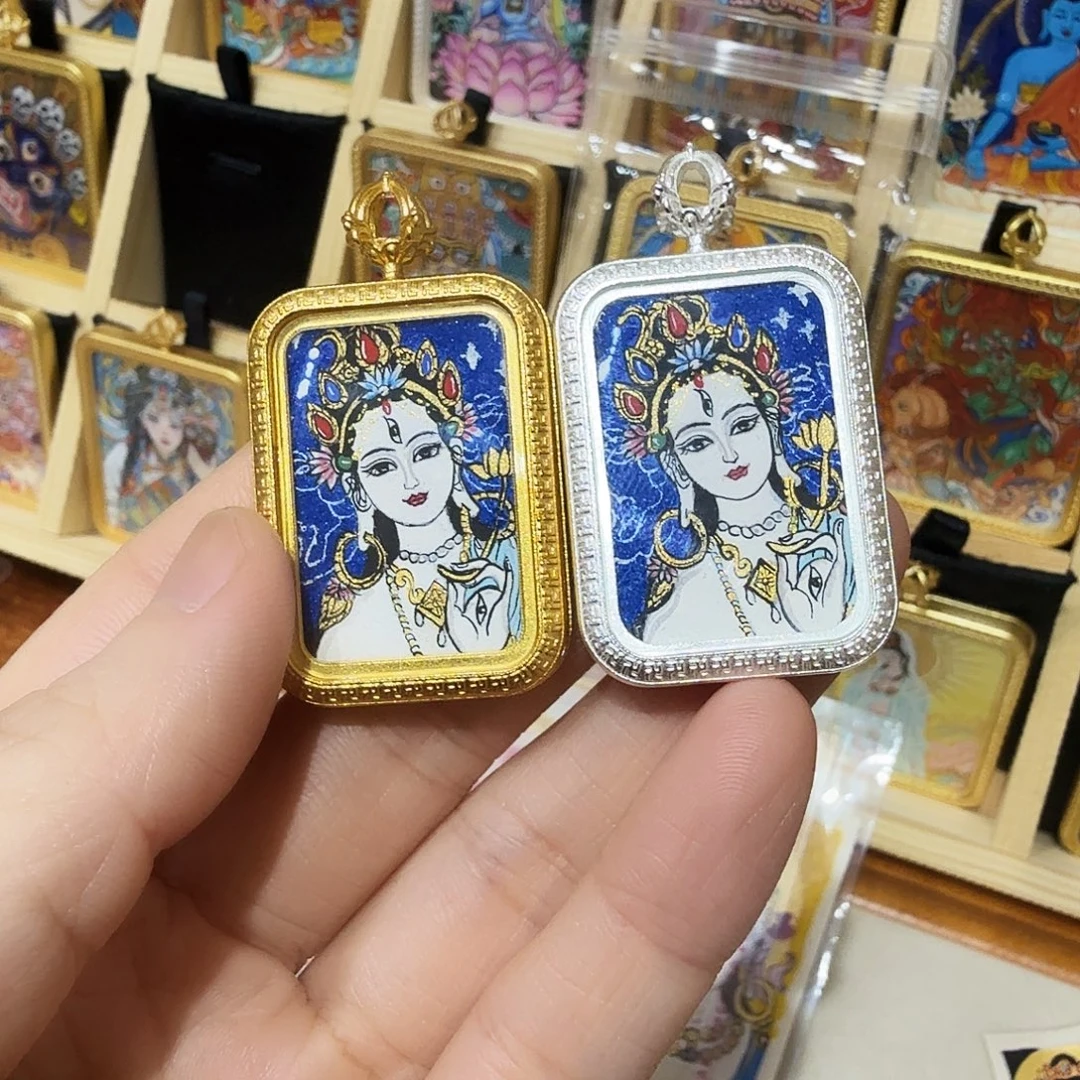 *****吊坠十三纯手绘2.3白妈妈唐卡