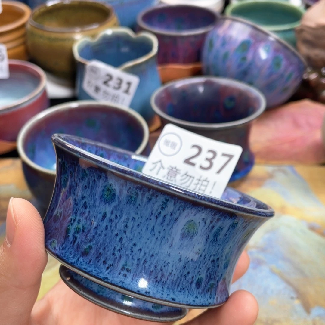 摆件陶神后钧瓷微瑕