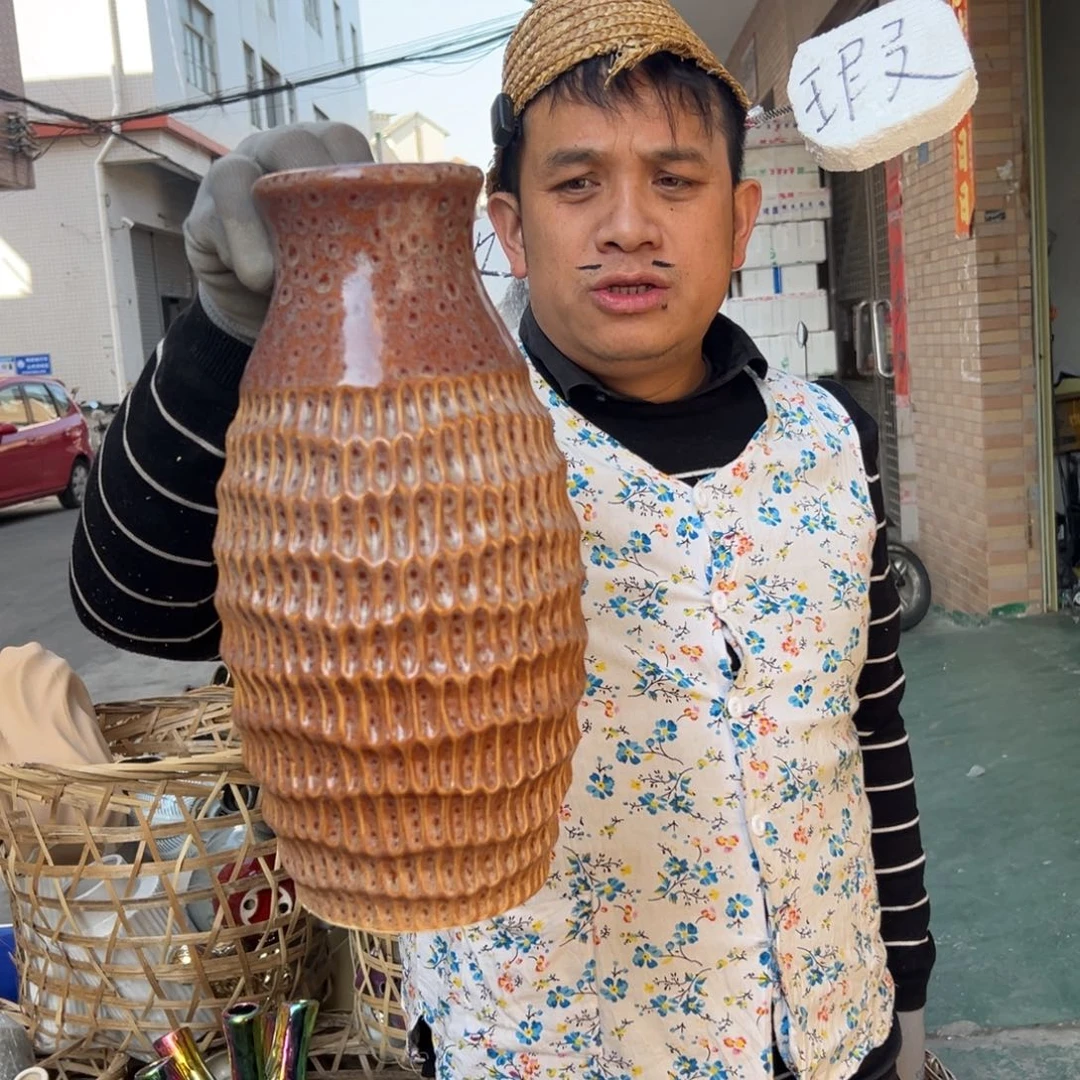 摆件119 号高中低温陶瓷工艺瓶（部分微瑕）