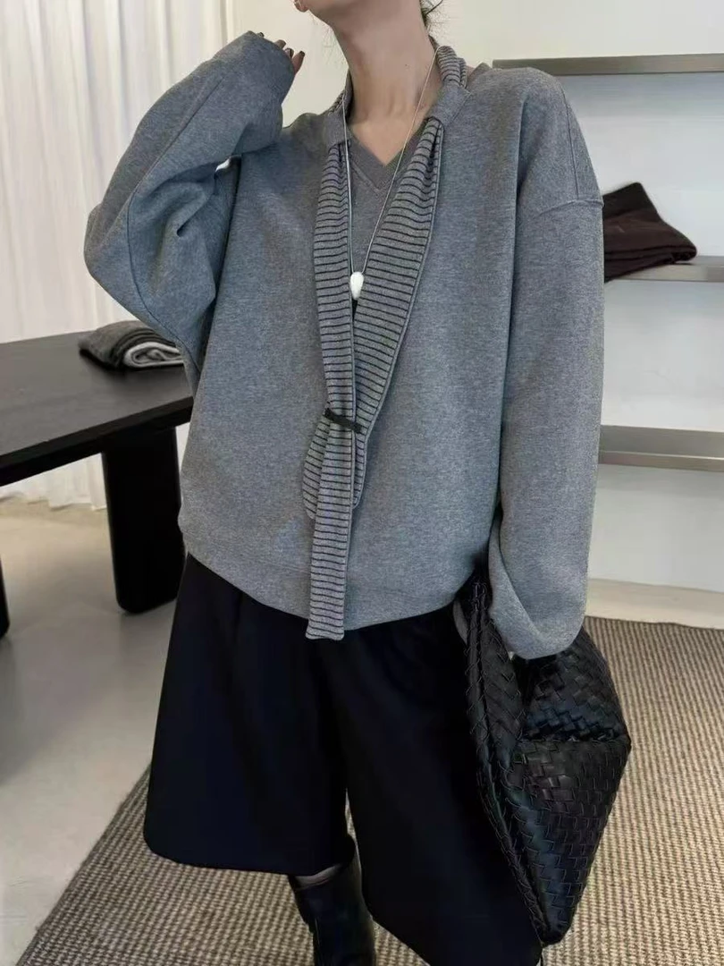 【阿婷家】751休闲条纹百搭韩版卫衣