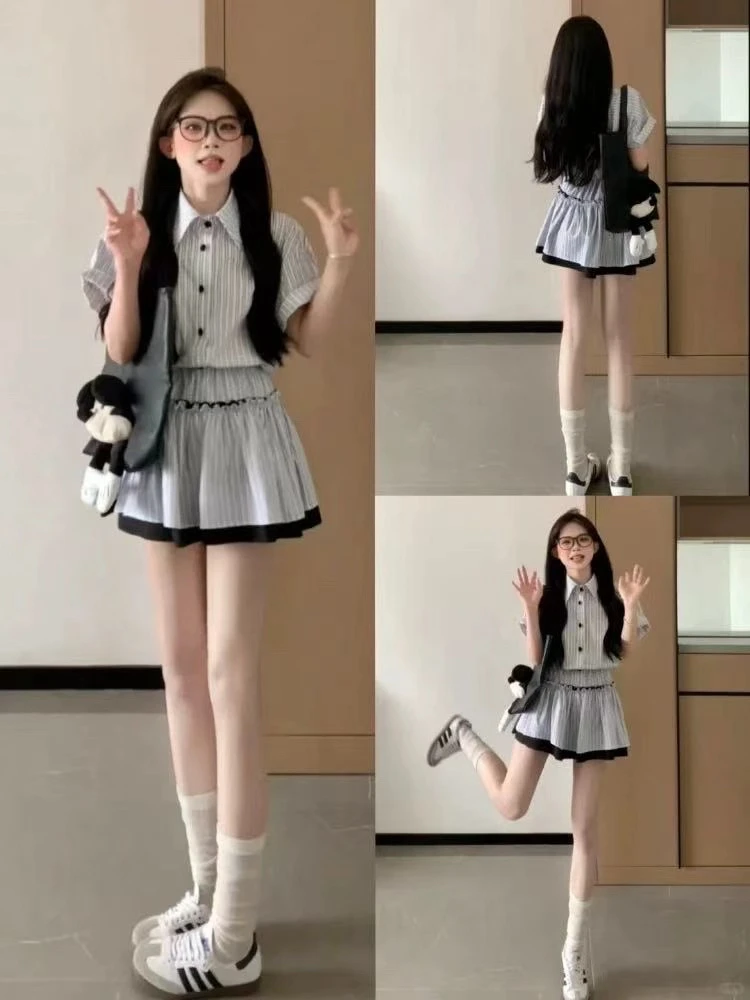 盐系轻熟风夏季半身裙小众高级两件套699035