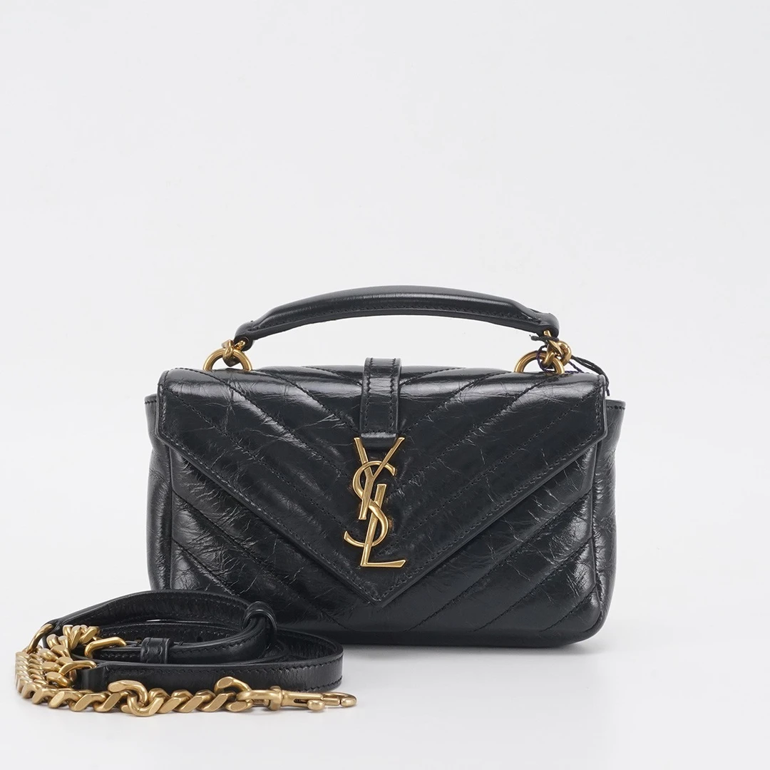 99新 YSL/圣罗兰 【总仓】college 黑银牛皮mini/BGD901890011/98新